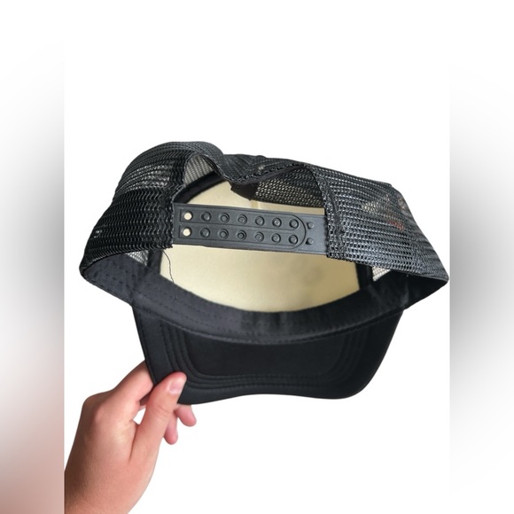 Western cowboys black trucker hat snap back custom - Picture 3 of 3